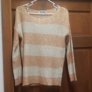 Cream and white sequins sweater